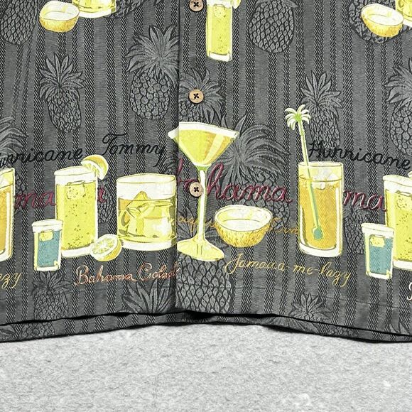 Tommy Bahama Shirt Mens Size Medium Gray Silk Button Up Hawaiian Relaxed Colada - Picture 6 of 11